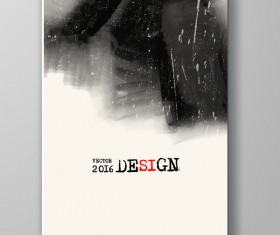 Watercolor ink flyer and brochure cover vector 18