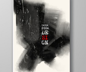 Watercolor ink flyer and brochure cover vector 19