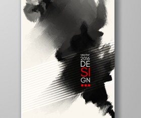 Watercolor ink flyer and brochure cover vector 21