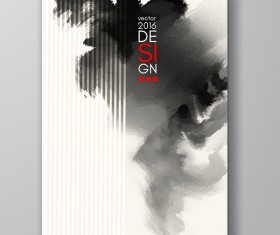 Watercolor ink flyer and brochure cover vector 23