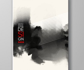 Watercolor ink flyer and brochure cover vector 24