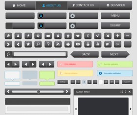 Web design elemets black styles vector 02