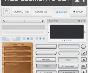Web elements with button vector material set 07