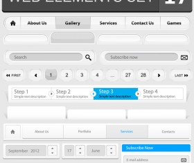Web elements with button vector material set 10