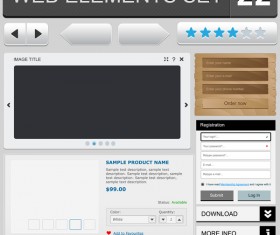 Web elements with button vector material set 15
