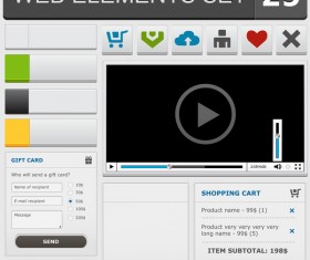 Web elements with button vector material set 19