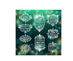 White christmas vector labels