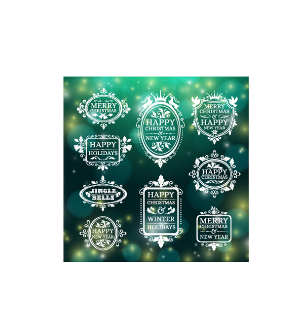 White christmas vector labels