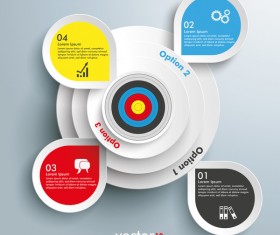 White circles options infographic with target vector