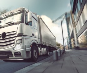 White delivery truck HD picture