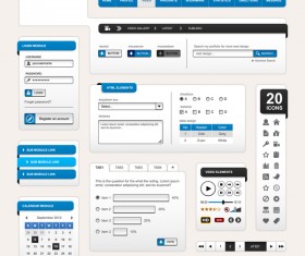 White with blue wedsite button vector material