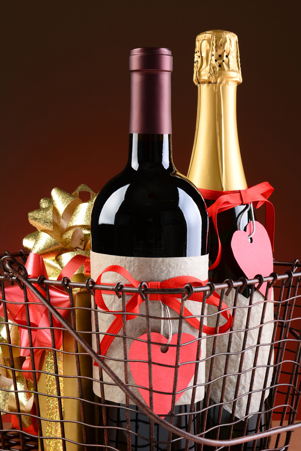 Wine Bottle and Valentines Presents in your shopping cart