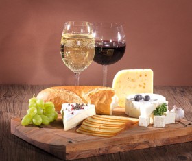 Wine Dark red background with bread cheese