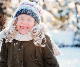 Winter Children outdoors Stock Photo