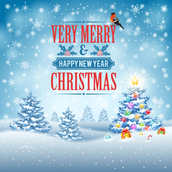 Winter nes year with christmas snowflake background vector
