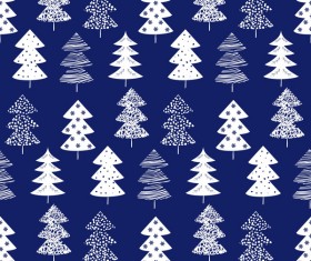 Winter tree seamless pattern vector 02