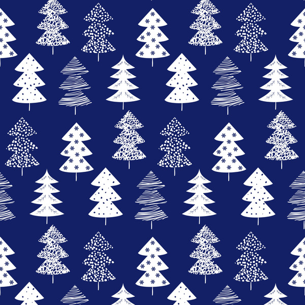 Winter tree seamless pattern vector 02