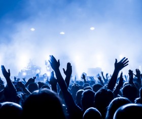 With the music excitement crowd cheering