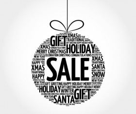 Word cloud christmas ball with sale vector 01