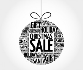 Word cloud christmas ball with sale vector 03
