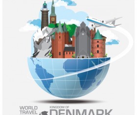 World travel of denmark vector template