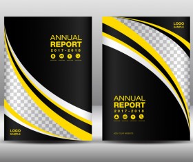 Yellow and black cover template vector design