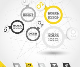 Yellow with black infographic vector template set 01