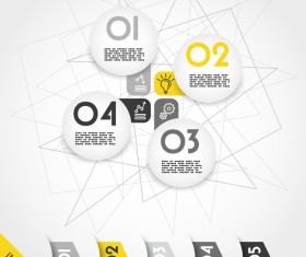 Yellow with black infographic vector template set 02