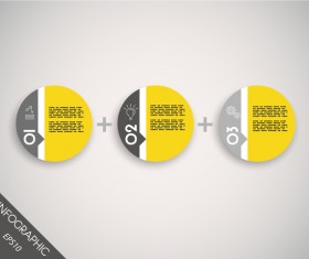Yellow with black infographic vector template set 04