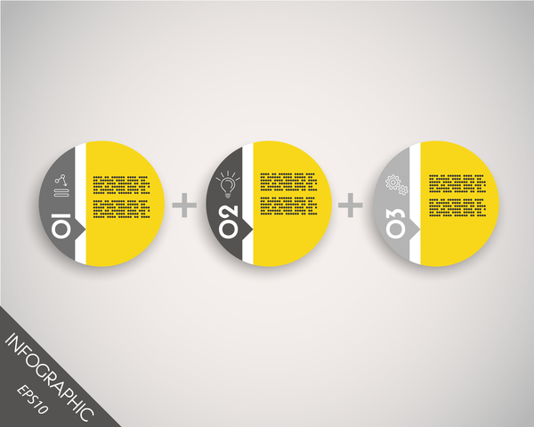 Yellow with black infographic vector template set 04
