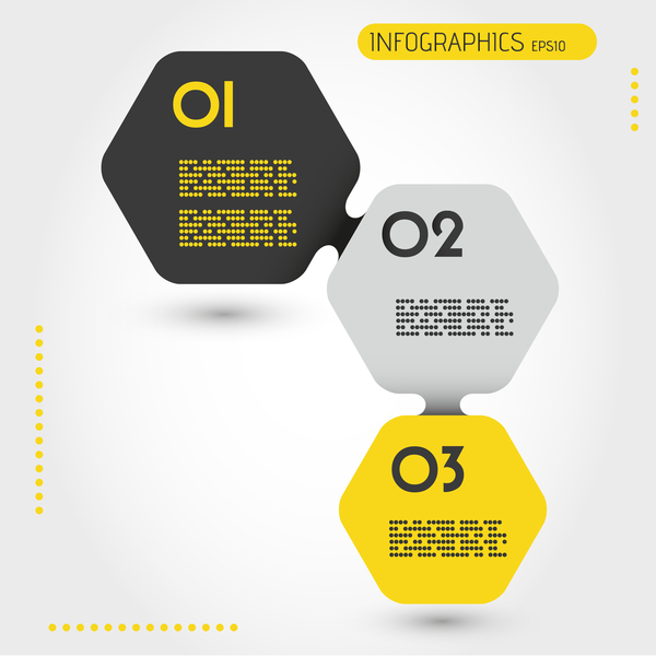 Yellow with black infographic vector template set 05