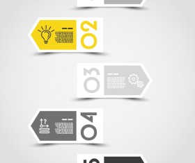Yellow with black infographic vector template set 07