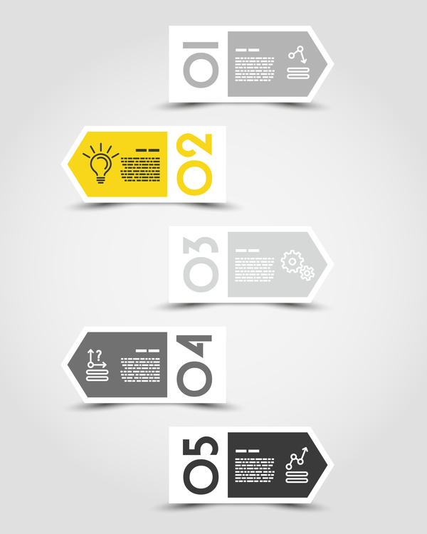 Yellow with black infographic vector template set 07