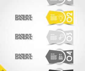 Yellow with black infographic vector template set 08