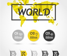 Yellow with black infographic vector template set 09
