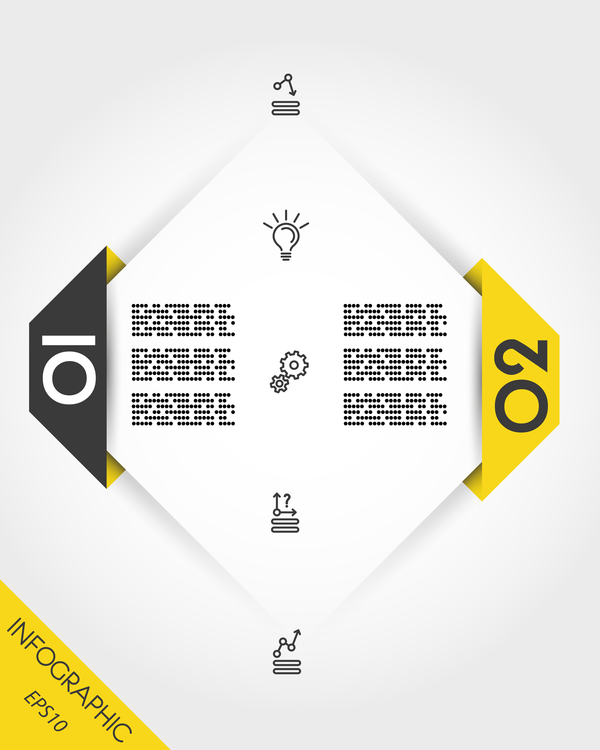 Yellow with black infographic vector template set 10