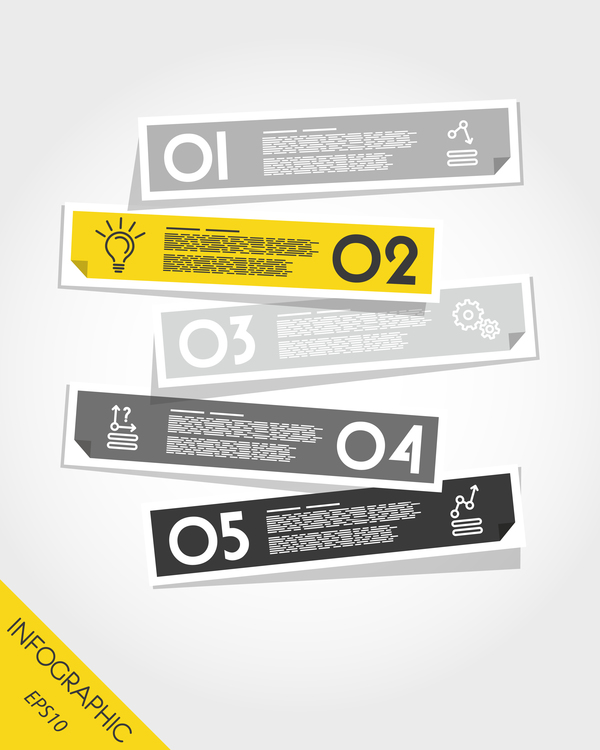 Yellow with black infographic vector template set 12