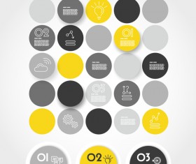 Yellow with black infographic vector template set 16