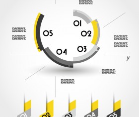 Yellow with black infographic vector template set 17