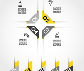 Yellow with black infographic vector template set 18