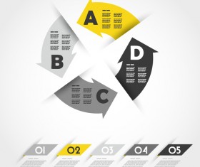 Yellow with black infographic vector template set 19
