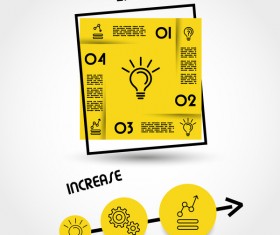 Yellow with black infographic vector template set 22