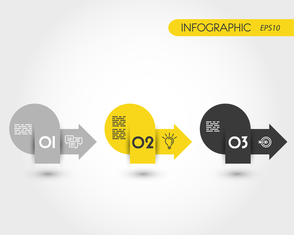 Yellow with black infographic vector template set 24