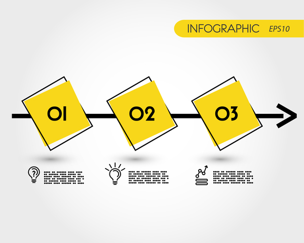 Yellow with black infographic vector template set 25