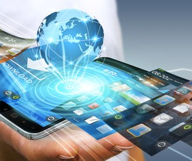 Young man using modern mobile phone Stock Photo 15