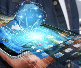 Young man using modern mobile phone Stock Photo 17