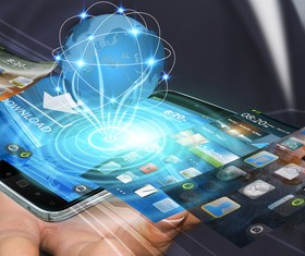 Young man using modern mobile phone Stock Photo 20