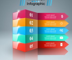 abstract 3d infographic colored vector