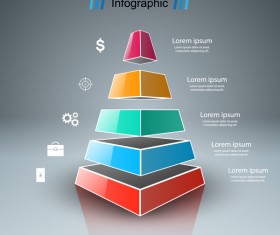 abstract 3d white line infographic vector
