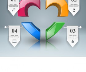 heart with line paper infographic vector